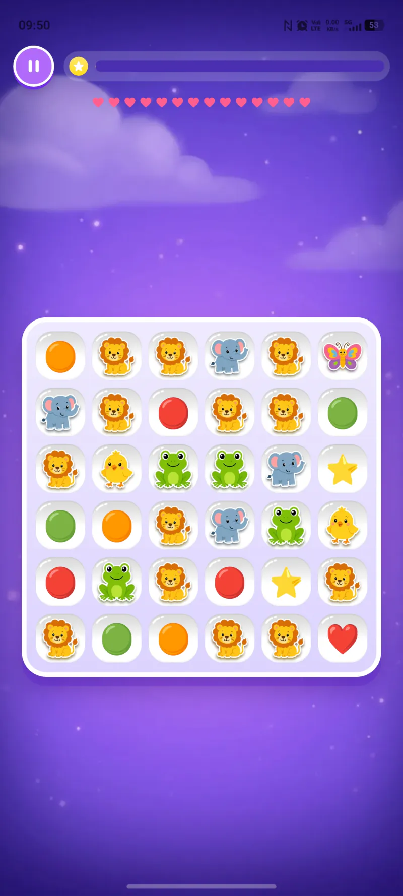 Match animals to clear the board